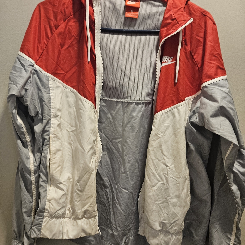 Nike Red and Gray Windbreaker Jacket